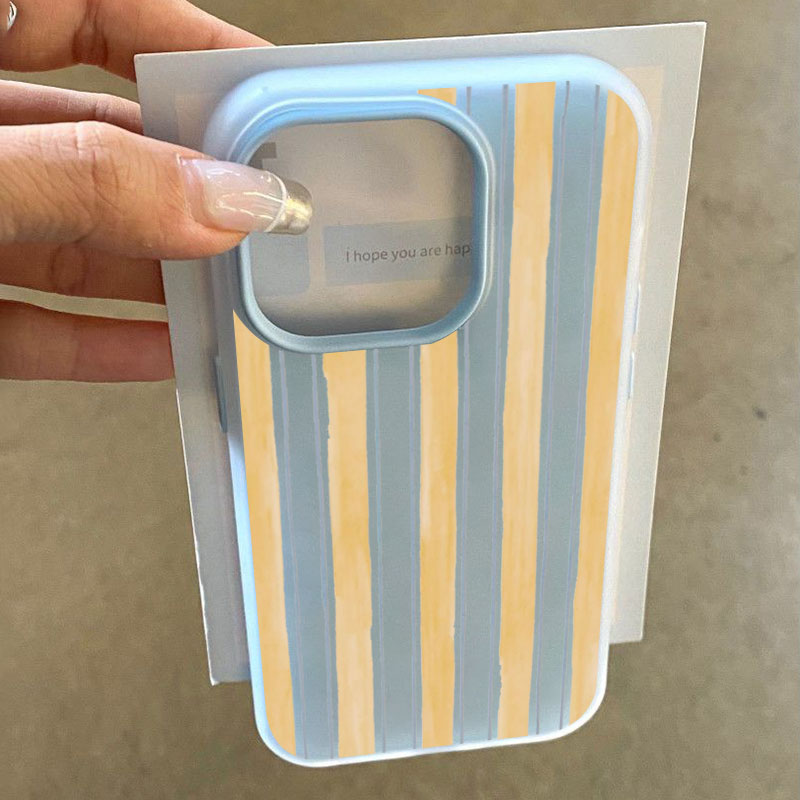 Samsung Galaxy S25 - Stylish Yellow Striped Phone Case For