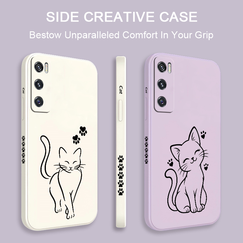 Cute Cat Line Black Phone Case - огляд і ціна Vivo V40